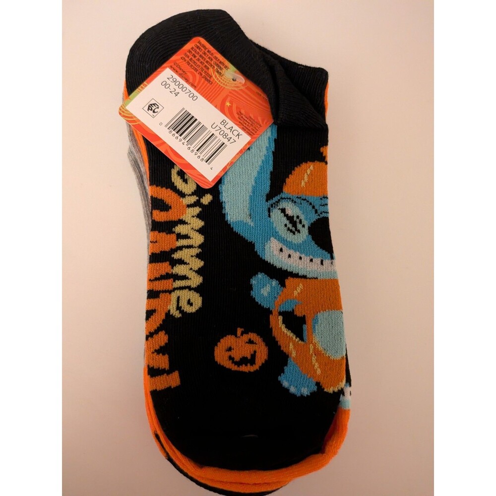 Womens 3 Pair Disney Stitch No-Show Low Cut Halloween Socks